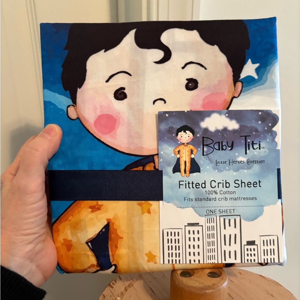 Baby Titi little heroes collection fitted crib sheet nwt $28